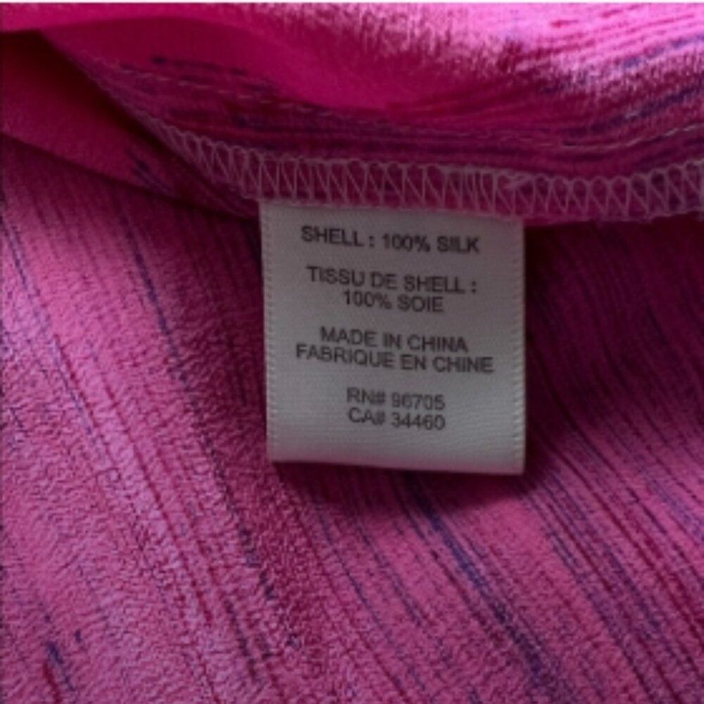 Like New! Rebecca Taylor 100% Silk Dress Ombre Fuchsia Pink in Size 6 - Picture 12 of 12